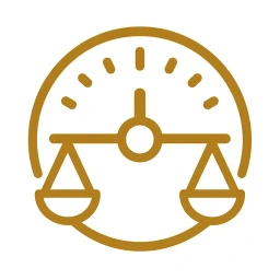 Bold gold balance scale regulation icon