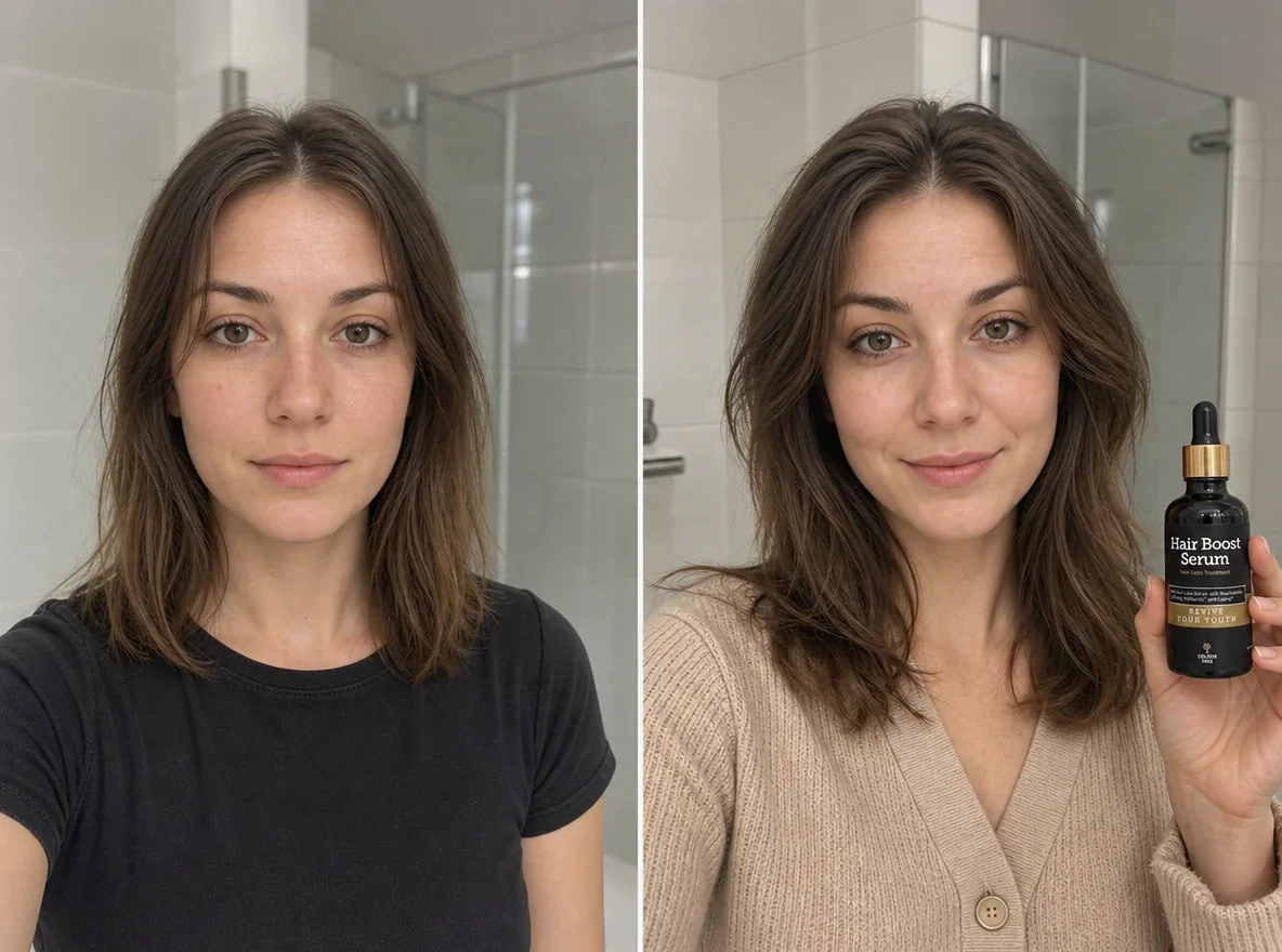 Sophie before and after hair serum results