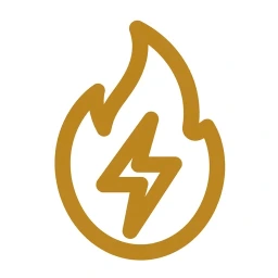 Bold gold fuel energy icon