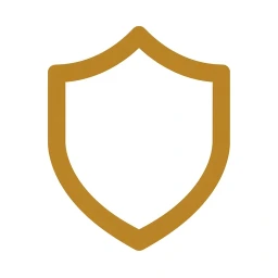 Bold gold shield protection icon