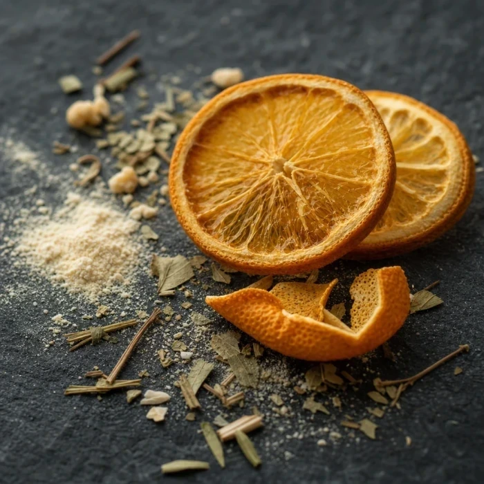 Stabilised Vitamin C botanicals on dark slate