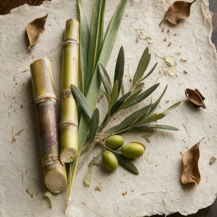 Squalane plant source on handmade paper
