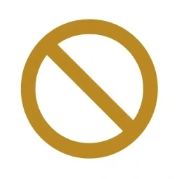 Gold inhibit block prohibition icon