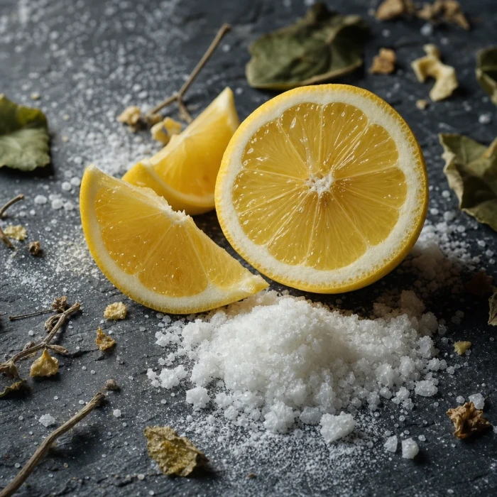 Citrus wedges ascorbic acid powder dark slate