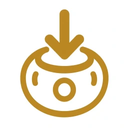 Gold absorption arrow cell icon white