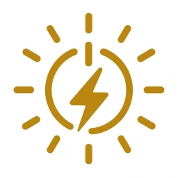 Gold activate lightning bolt icon white
