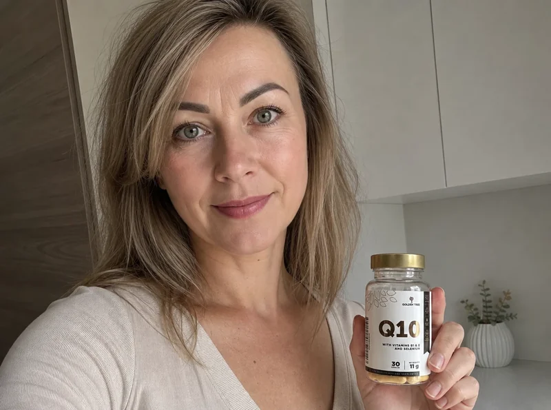 Woman at home holding Golden Tree Q10