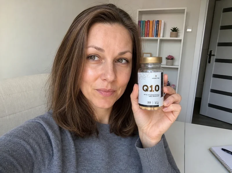 Woman at home holding Golden Tree Q10
