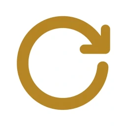 Gold restore circular arrow icon