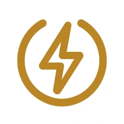 Gold lightning bolt activation icon