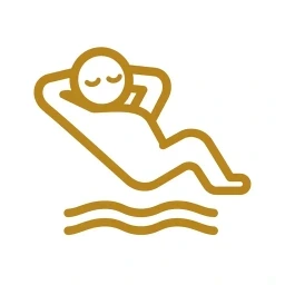 Gold relaxed figure calm icon