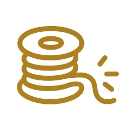 Gold unraveling coil unwind icon