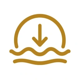 Gold botanical leaf icon