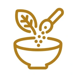 Bold gold grain nourish feed icon white