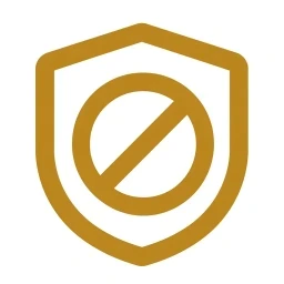 Bold gold inhibit block icon