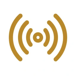 Radiating signal wave icon gold