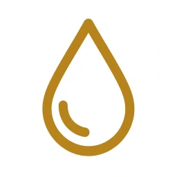 Bold water droplet hydration icon gold