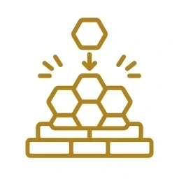 Bold gold rebuild lattice step icon