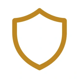 Protect shield icon in warm gold