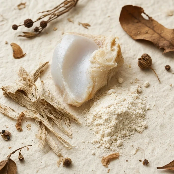 Collagen fibres dried botanical handmade paper