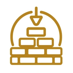 Rebuild stacked blocks icon in gold