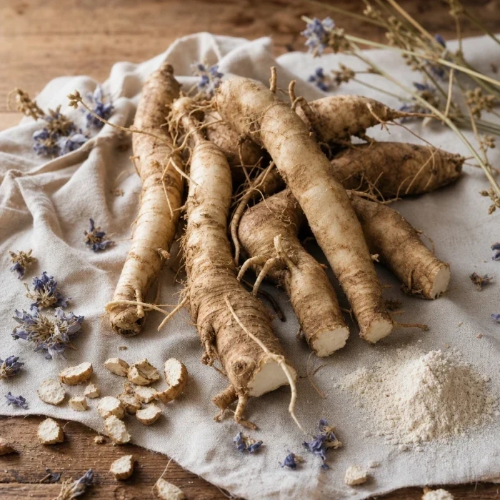 Raíces de achicoria cruda y polvo de inulina