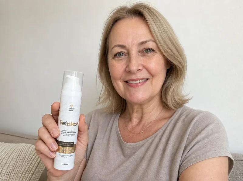Woman holding Veinless Gel product