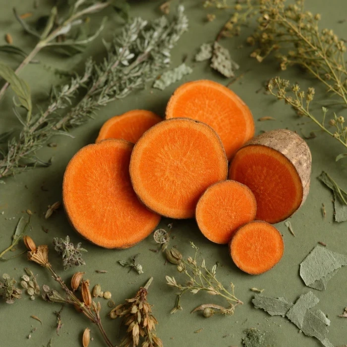Retinol botanical source on olive matte board