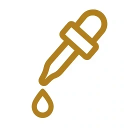Bold gold dropper applicator icon