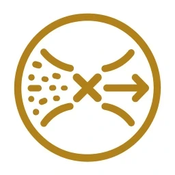 Gold clearing-blockage icon on white