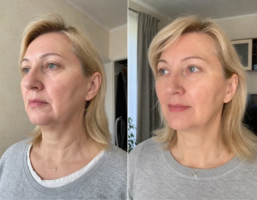 Miriam 52 firmer neck before after