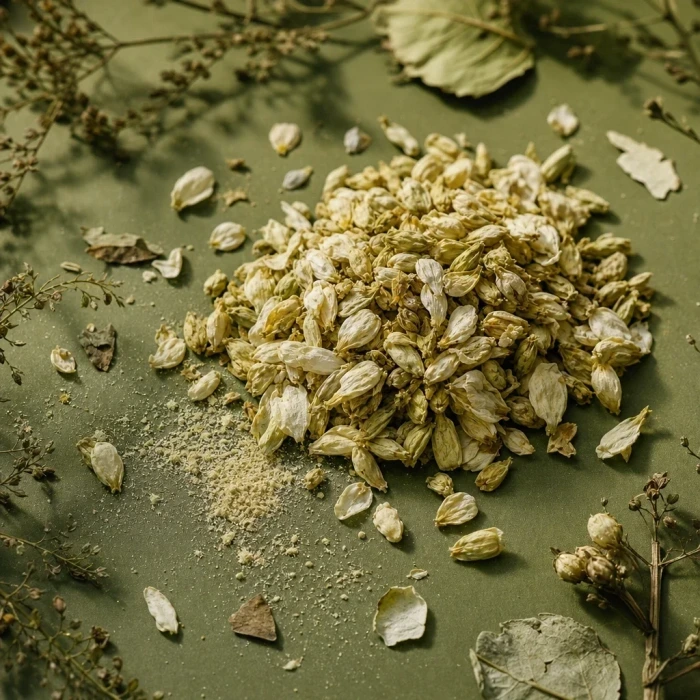 Sophora japonica dried flower buds olive board