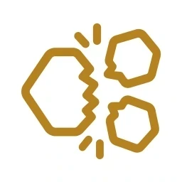 Break down step icon in gold