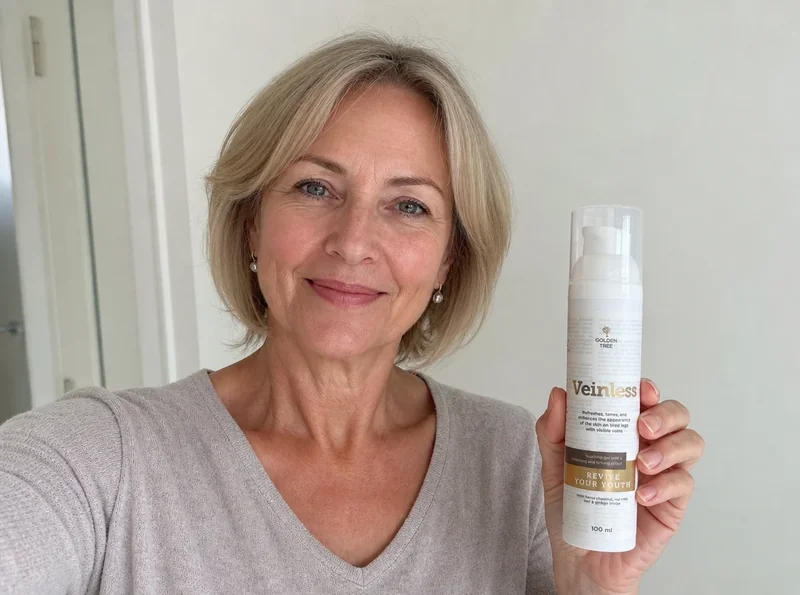 Woman holding Veinless Gel product