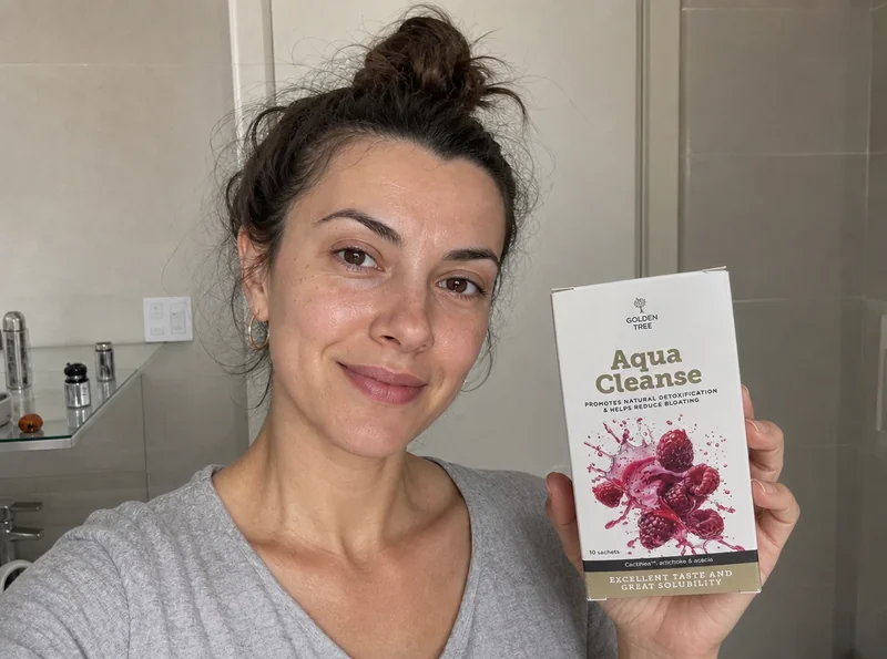 Young woman at home with Aqua Cleanse