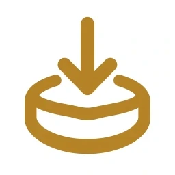 Bold gold absorption arrow icon
