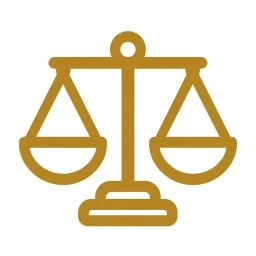 Bold gold balance scale icon