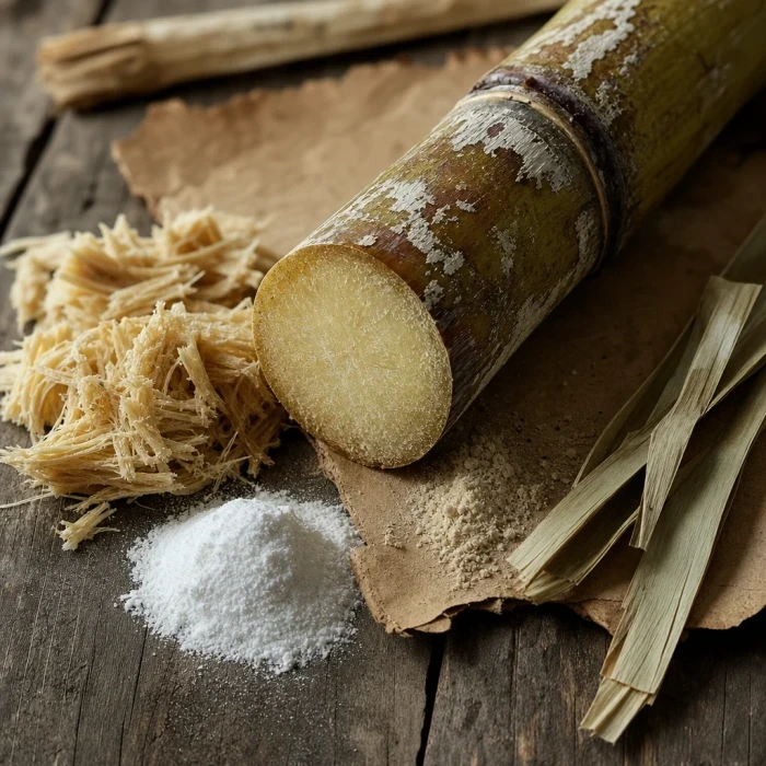 Sugarcane stalk cross-section wax fibers wood