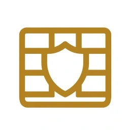 Bold shield block icon gold