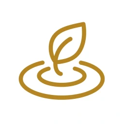 Gold calm wave icon on white