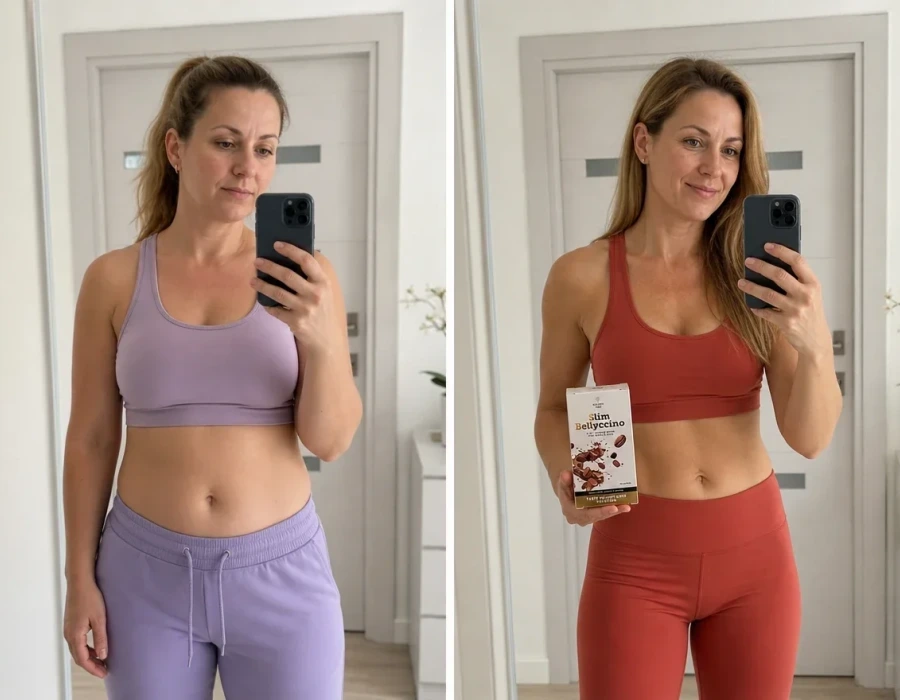 Sandrine selfie fotografije ispred ogledala prije i poslije