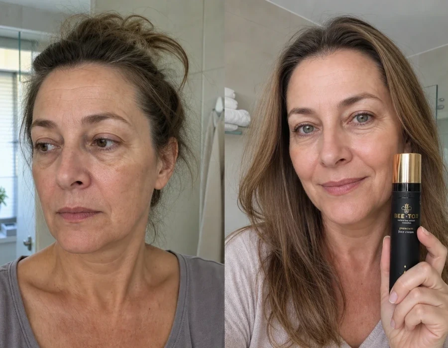 Vorher-Nachher-Testimonial zur Hautglättung, Frau 54