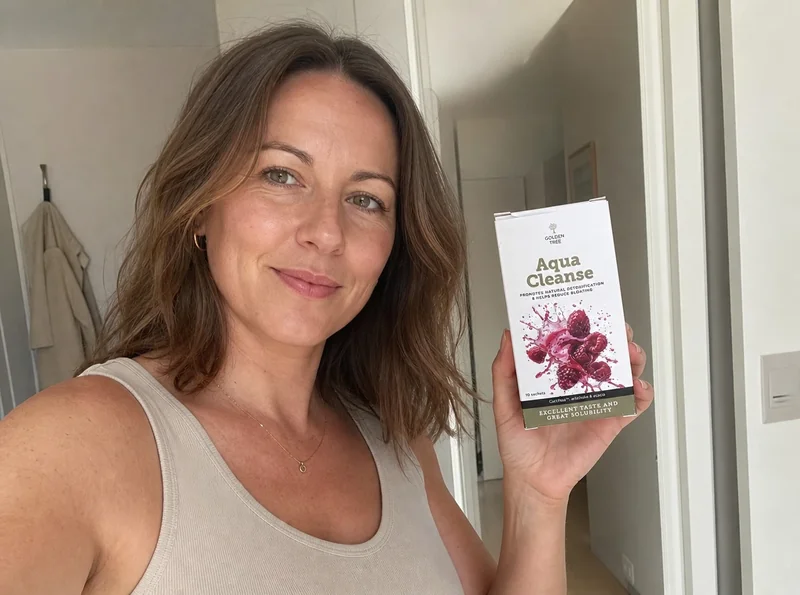 Woman at home selfie with Aqua Cleanse
