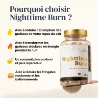 Nighttime Burn 1 + 1 gratis Thermogénique nocturne pour soutenir le métabolisme