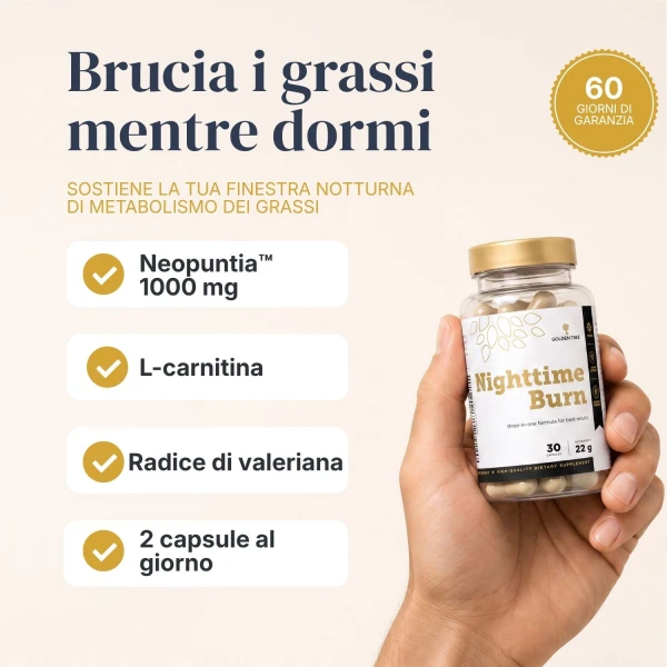 Nighttime Burn 1 + 1 gratis Termogenico notturono per sostenere il metabolismo