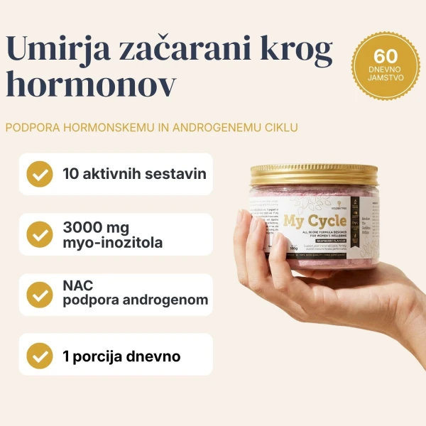My Cycle Podpri hormonsko ravnovesje za bolj urejen menstrualni cikel, čistejšo kožo in boljše počutje.
