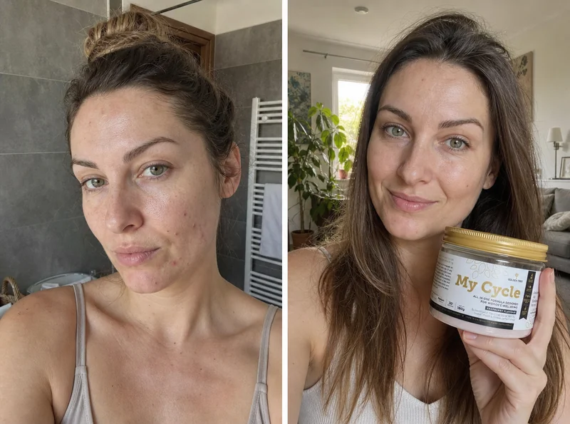 Woman s subtle skin and mood before-after