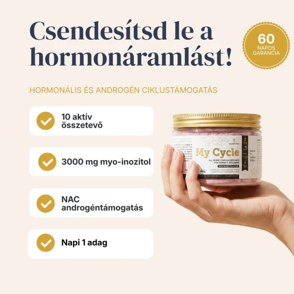 My Cycle Állítsd helyre a hormonális és androgén egyensúlyodat, hogy a menstruációs ciklusod, a bőröd és a hangulatod is ehhez igazodjon.