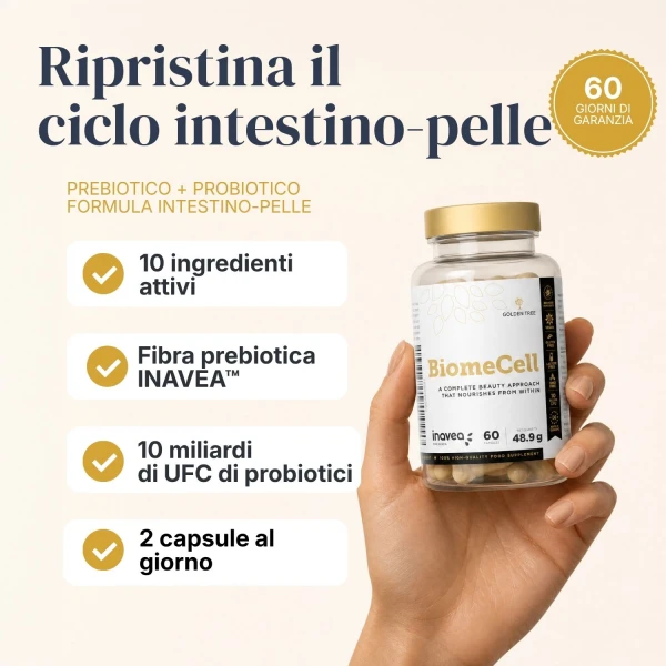 BiomeCell Formula prebiotica e probiotica per il microbioma intestinale