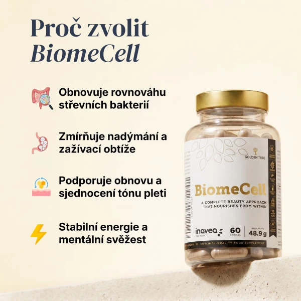 BiomeCell Přípravek s prebiotiky a probiotiky pro střevní mikrobiom